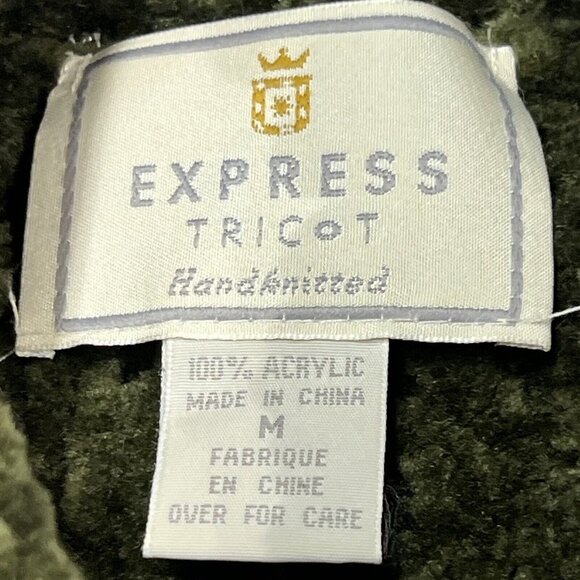Vintage Express Tricot M Hand Knitted Sweater Mock Neck Cable Knit Detail Y2K - Picture 8 of 8